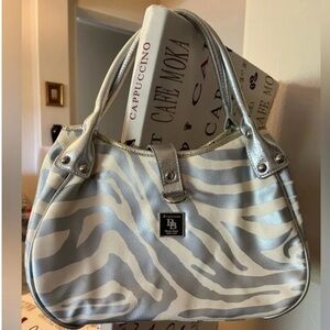 BB Women's Handbag - Classic Silver and White Zebra shoulder bag hobo tote